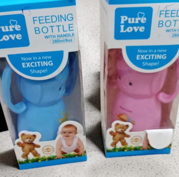 Pure Love Feeding Bottle - 280m/9oz | Feeding Bottle with handle & Exciting Shape! - Image 2