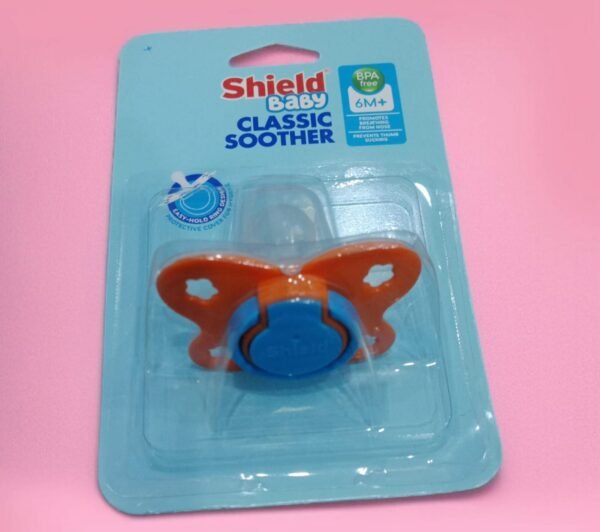 Baby Classic Soother For 6 Month Plus | Shield Soother Easy-Hold Ring Design BPA Free