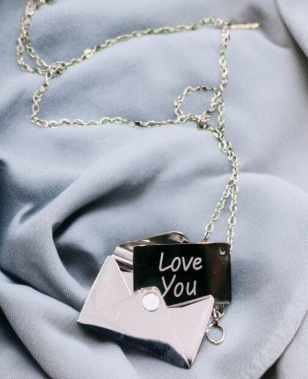Envelope Necklace With Love Letter Inside | Original Colors - Silver-Gold - Image 2