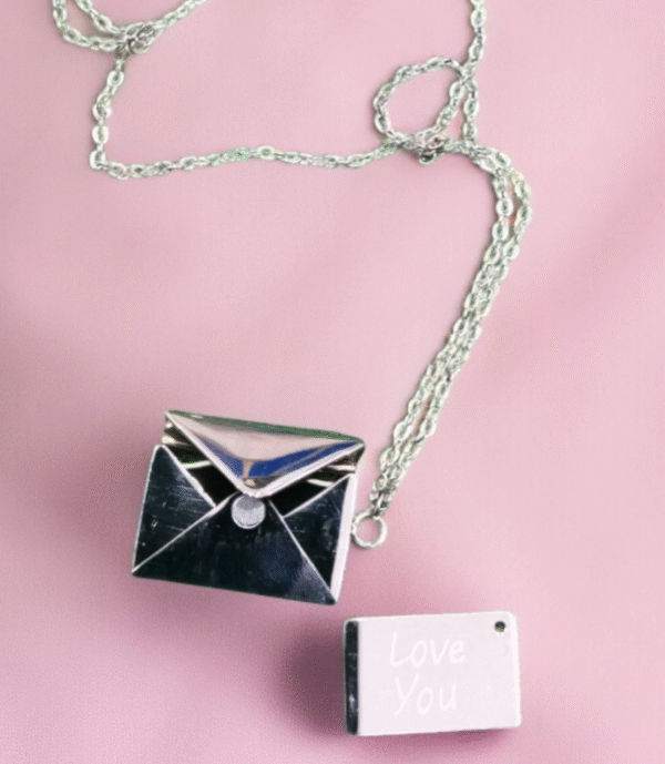 Envelope Necklace With Love Letter Inside | Original Colors - Silver-Gold - Image 3