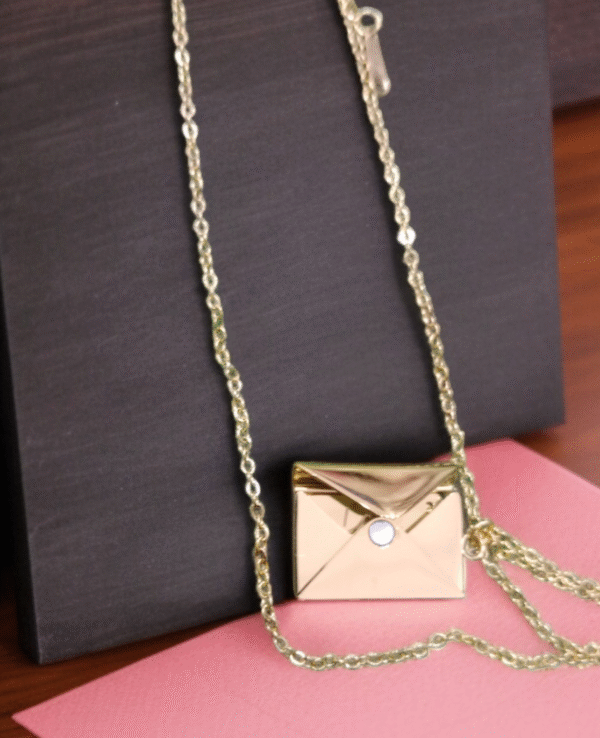 Envelope Necklace With Love Letter Inside | Original Colors - Silver-Gold - Image 4