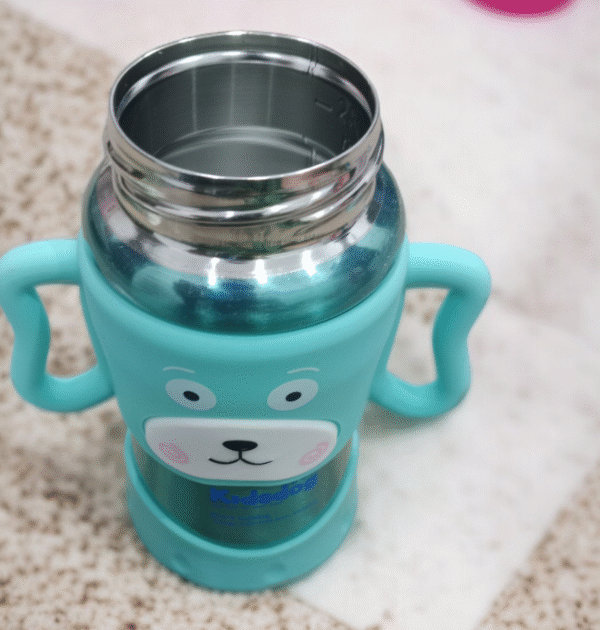 Stainless Steel Water Bottle and Steel Feeder -260 ml - 2 in 1  |  Safety material 0% BPA free | with Rubber cover - Image 4