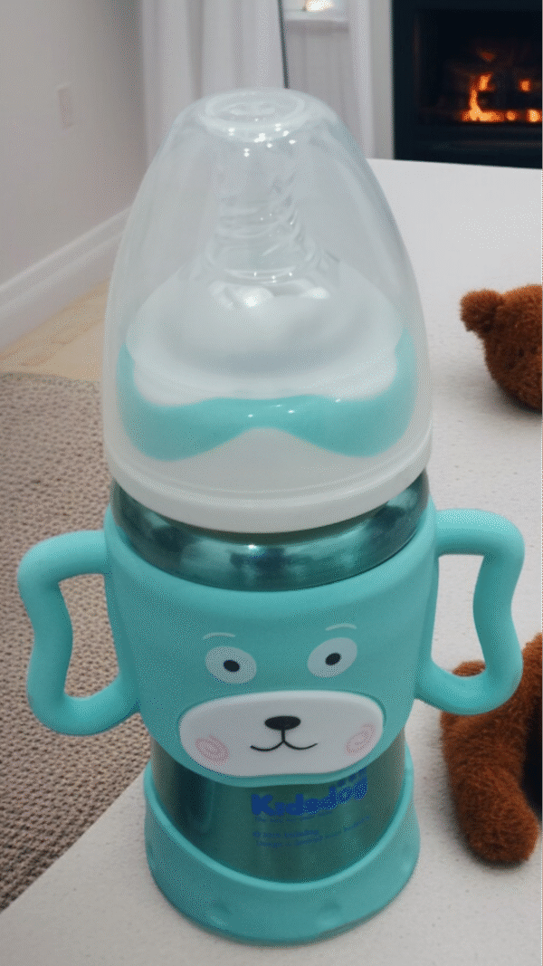 Stainless Steel Water Bottle and Steel Feeder -260 ml - 2 in 1  |  Safety material 0% BPA free | with Rubber cover - Image 5