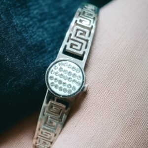 Best Hand Bracelet for Girls with White Stones Gold & Silver