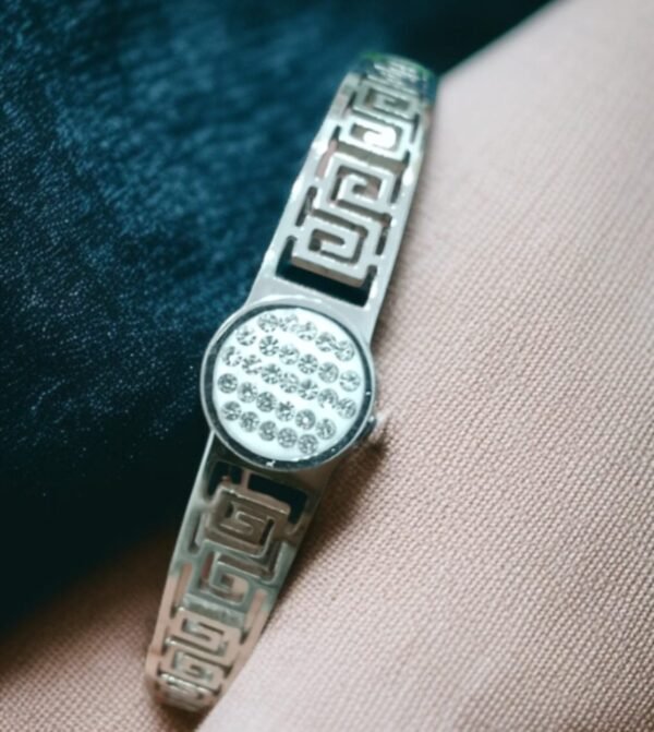 Best Hand Bracelet for Girls with White Stones Gold & Silver