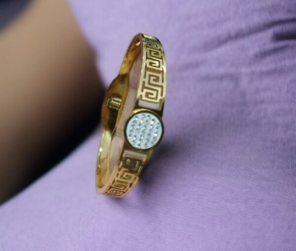 Best Hand Bracelet for Girls with White Stones Gold & Silver - Image 2