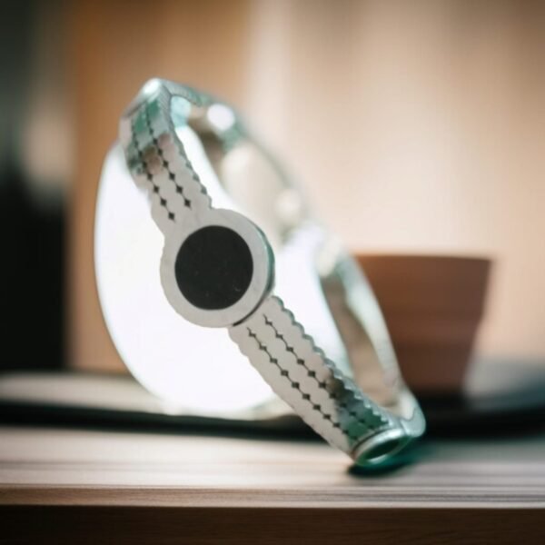 Best Stainless Titanium Bangle  |  with Three Black Stone Stainless - Image 6