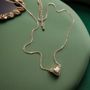Gold Metal Plated Heart Magnetic Locket for Women | Best Necklace for Women