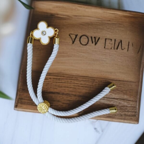 Luxury Clover String Bracelet for Women | White, Yellow, and Green - Image 2