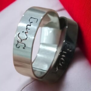 Couple Ring with Style - Challa | King & Queen Rings in Silver and Black