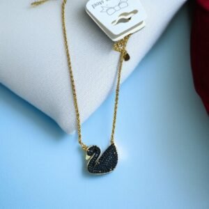 Duck Style Necklace for Women | Original Golden Color Chain and Black Locket