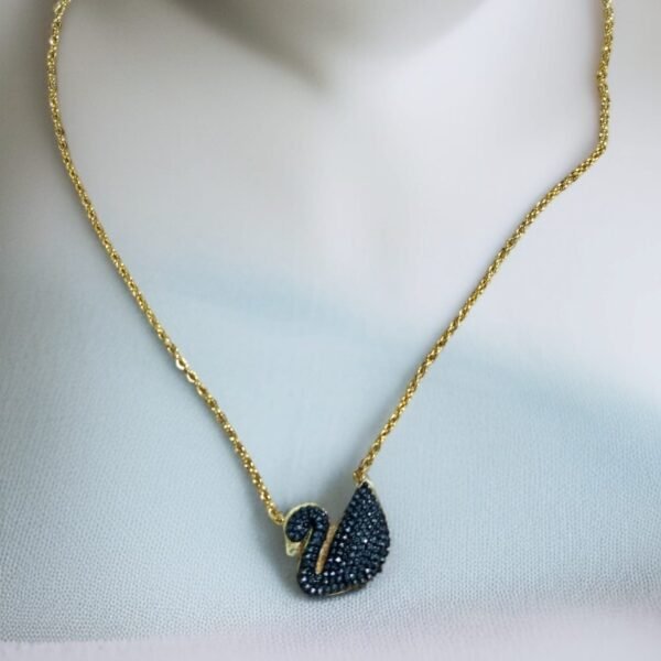 Duck Style Necklace for Women | Original Golden Color Chain and Black Locket - Image 2