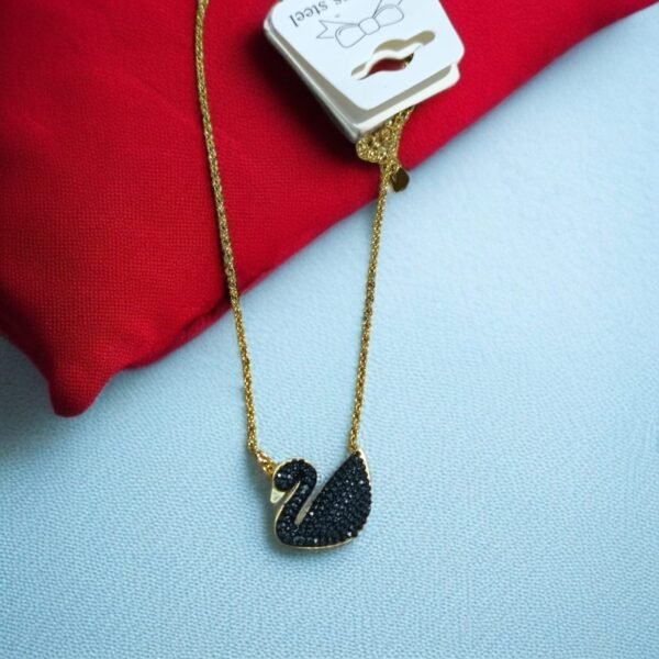 Duck Style Necklace for Women | Original Golden Color Chain and Black Locket - Image 3