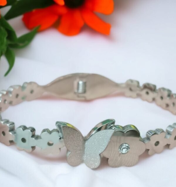 Gold Plated 3D Butterfly Bangle & Bracelet for Women Fashion - Image 4