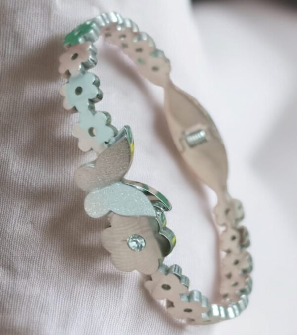 Gold Plated 3D Butterfly Bangle & Bracelet for Women Fashion - Image 6