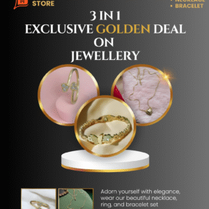 Elegant Golden Jewellery Set | Ring Bracelet And Necklace