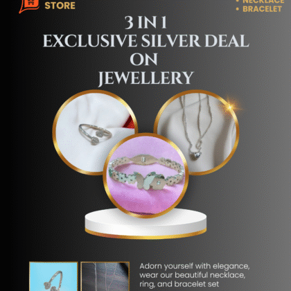 Elegant Silver Jewellery Set | Ring Bracelet And Necklace