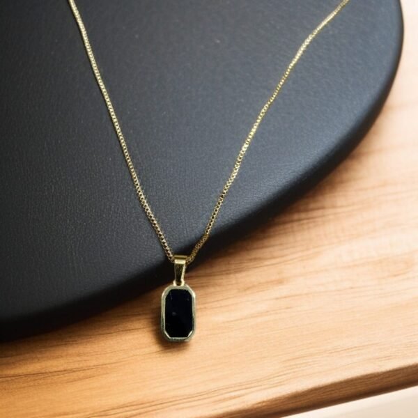 Square Necklace for Women | Korean Black Geometric Pendant Necklace - Image 2