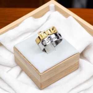 Stainless Steel Couple Ring with Forever Love Symbol