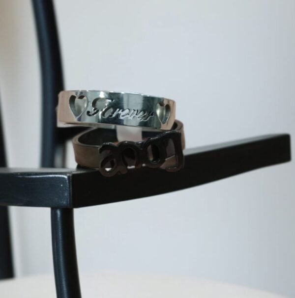 Stainless Steel Couple Ring with Forever Love Symbol - Image 2
