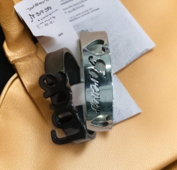 Stainless Steel Couple Ring with Forever Love Symbol - Image 3