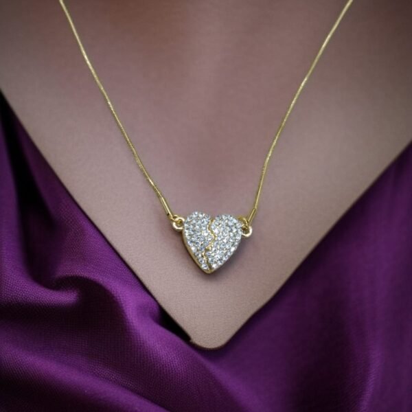 Magnetic Heart Love Necklace | Original Golden Plated Color Locket - Image 2