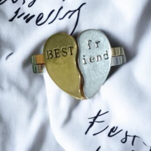 Couple Ring in Heart Shape with Best Friend Name