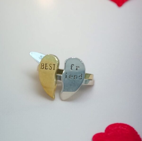 Couple Ring in Heart Shape | with Best Friend Name - Image 4