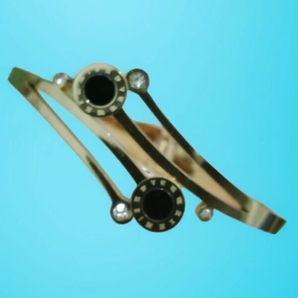 Stainless Steel Bracelet for Girls with 2 Black Stylish Stones - Image 2