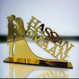 Customised Golden acrylic cutout 12 by 12