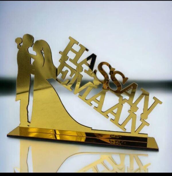 Customised Golden acrylic cutout 12 by 12