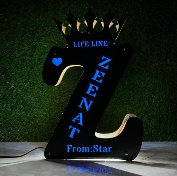 Customised LED Wooden Name 12 by 18 - Image 2