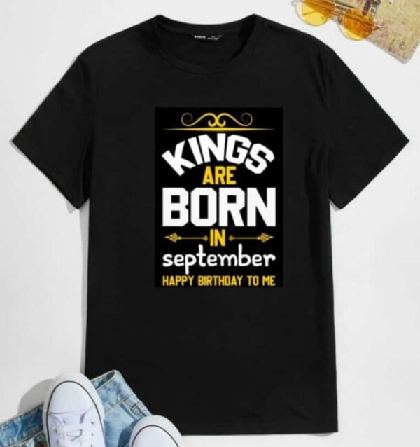 Customised Black T-Shirt - Image 2