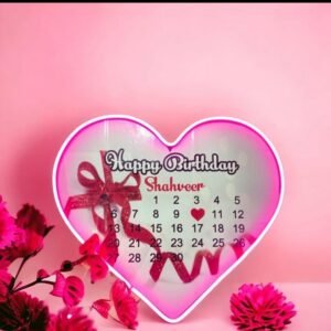 Customised Wooden Neon Heart Calendar